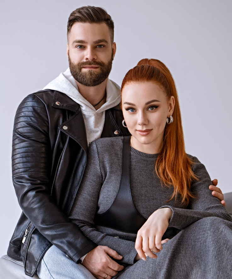 a person and person posing for a picture